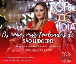 Entrega do Prêmio Top de Mídia em São Ludgero/SC com Coquetel com Dj Helena War - INGRESSOS ESGOTADOS